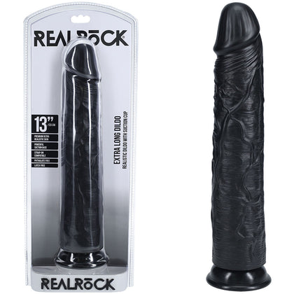 REALROCK 33cm Extra Long Dildo - Black - Black 33 cm (13'') Extra Long Dong