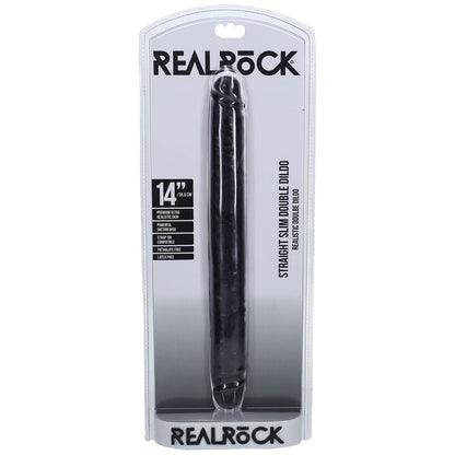 REALROCK 35cm Slim Double Dildo - Black 35 cm (14'') Double Dong