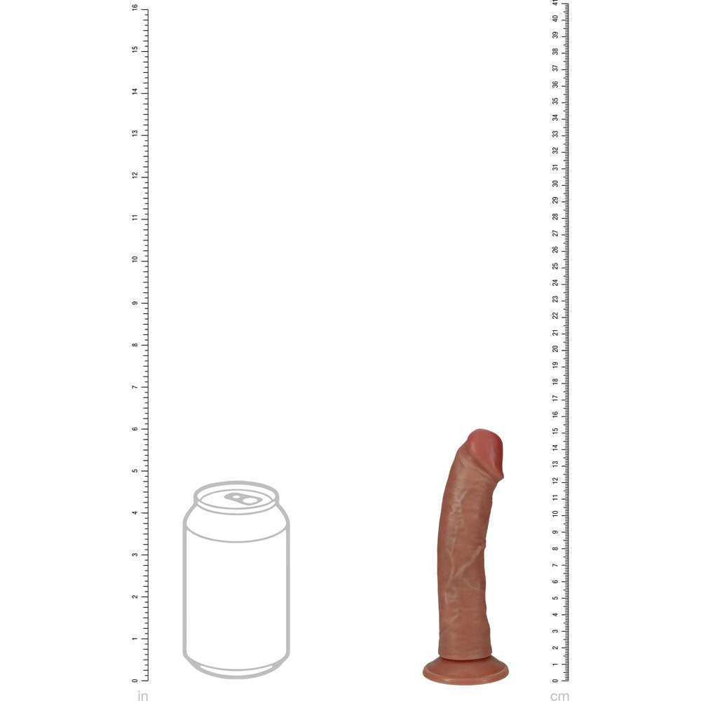 REALROCK 15cm Vibrating Cock - Tan 15.2 cm (6'') USB Rechargeable Vibrating Dong