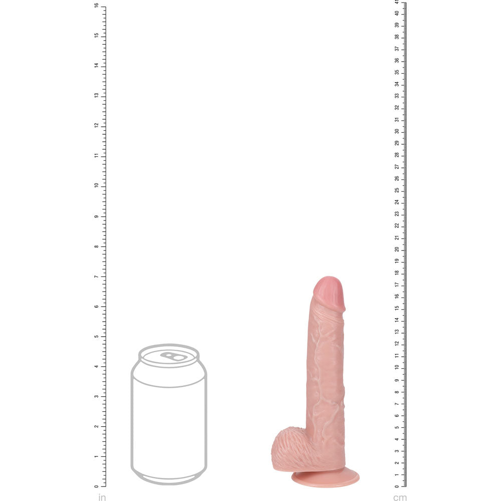 REALROCK 18cm Vibrating Cock + Balls - Flesh 17.8 cm (7'') USB Rechargeable Vibrating Dong