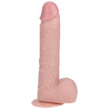 REALROCK 20cm Vibrating + Rotating Cock + Balls - Flesh - Flesh 20.3 cm (8'') USB Rechargeable Vibrating and Rotating Dong