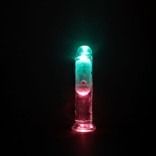 REALROCK 6'' No Balls Vibrating Dong - Clear LED 16.5 cm
