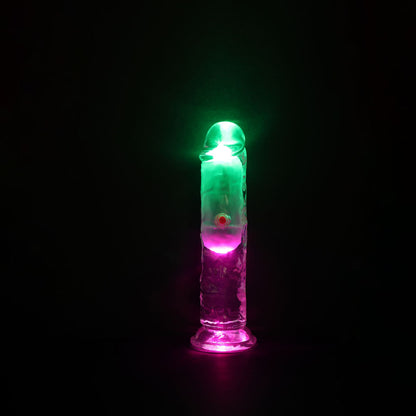 REALROCK 6'' No Balls Vibrating Dong - Clear LED 16.5 cm