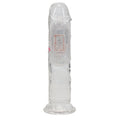 REALROCK 6'' No Balls Wireless Rechargeable LED Vibrating Dong - Clear with LED 16.5 cm USB Rechargeable Vibrating Dong with Remote
