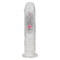 REALROCK 6'' No Balls Wireless Rechargeable LED Vibrating Dong - Clear with LED 16.5 cm USB Rechargeable Vibrating Dong with Remote