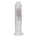 REALROCK 6'' No Balls Wireless Rechargeable LED Vibrating Dong - Clear with LED 16.5 cm USB Rechargeable Vibrating Dong with Remote