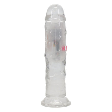 REALROCK 6'' No Balls Wireless Rechargeable LED Vibrating Dong - Clear with LED 16.5 cm USB Rechargeable Vibrating Dong with Remote