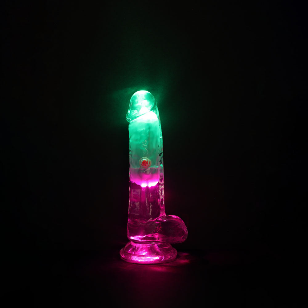 REALROCK 6'' with Balls Vibrating Dong - Clear LED 16.2 cm