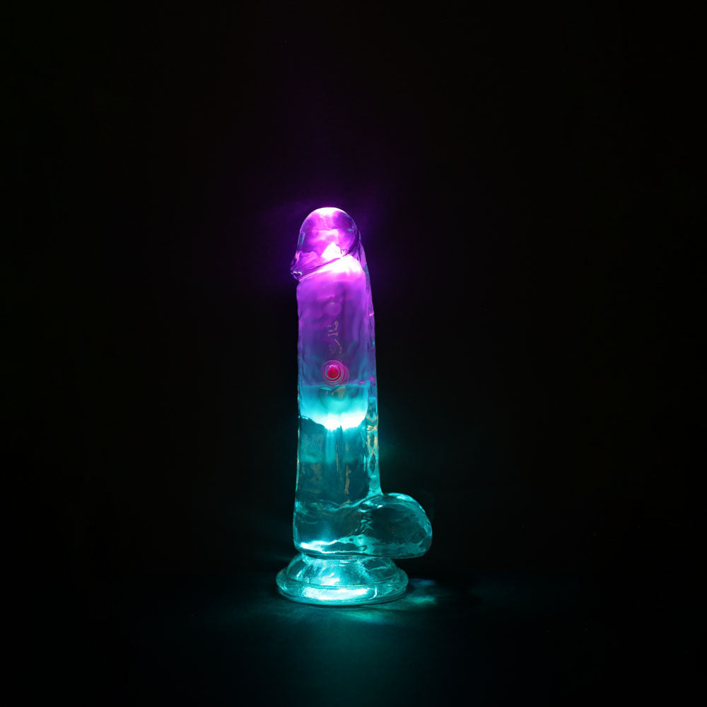 REALROCK 6'' with Balls Vibrating Dong - Clear LED 16.2 cm
