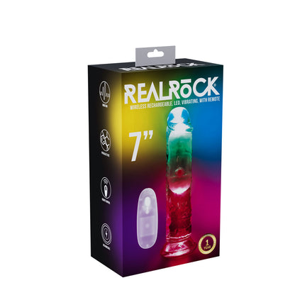 REALROCK 7'' No Balls Vibrating Dong - Clear LED 20 cm