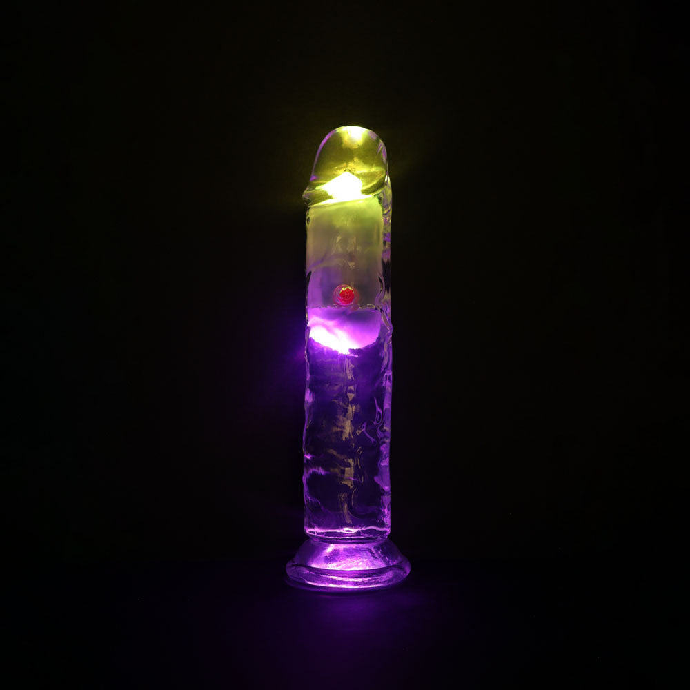 REALROCK 7'' No Balls Vibrating Dong - Clear LED 20 cm