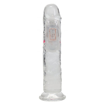 REALROCK 7'' No Balls Wireless Rechargeable LED Vibrating Dong - Clear with LED 20 cm USB Rechargeable Vibrating Dong with Remote