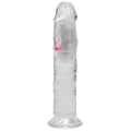 REALROCK 7'' No Balls Wireless Rechargeable LED Vibrating Dong - Clear with LED 20 cm USB Rechargeable Vibrating Dong with Remote