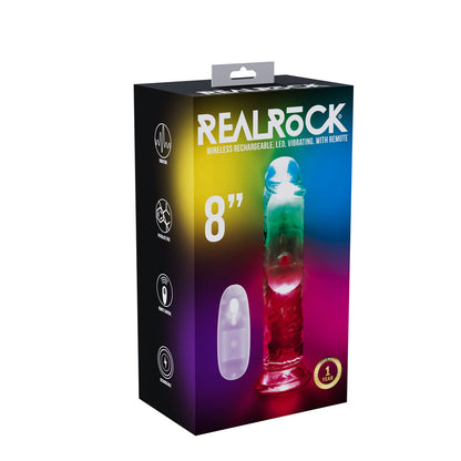REALROCK 8'' No Balls Vibrating Dong - Clear LED 22 cm