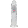 REALROCK 8'' No Balls Wireless Rechargeable LED Vibrating Dong - Clear with LED 22 cm USB Rechargeable Vibrating Dong with Remote