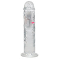 REALROCK 8'' No Balls Wireless Rechargeable LED Vibrating Dong - Clear with LED 22 cm USB Rechargeable Vibrating Dong with Remote