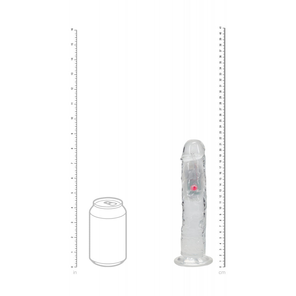 REALROCK 8'' No Balls Vibrating Dong - Clear LED 22 cm