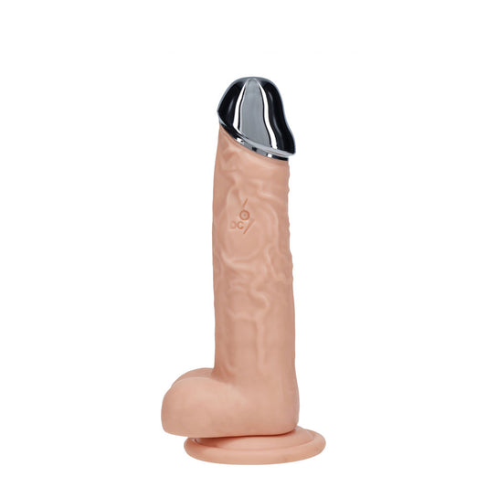 REALROCK Metal Head 6'' Rechargeable Dildo 16.2 cm USB Rechargeable Vibrating Dildo with Metal Head and Wireless Remote