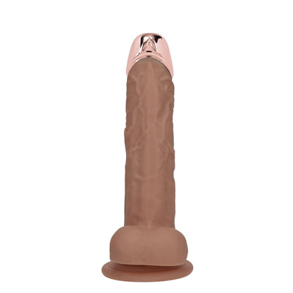 REALROCK Metal Head 7'' Rechargeable Dildo - Tan 19 cm USB Rechargeable Vibrating Dildo with Metal Head and Wireless Remote