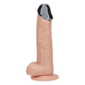 REALROCK Metal Head 8'' Rechargeable Dildo - Flesh - Flesh 22 cm USB Rechargeable Vibrating Dildo with Metal Head and Wireless Remote