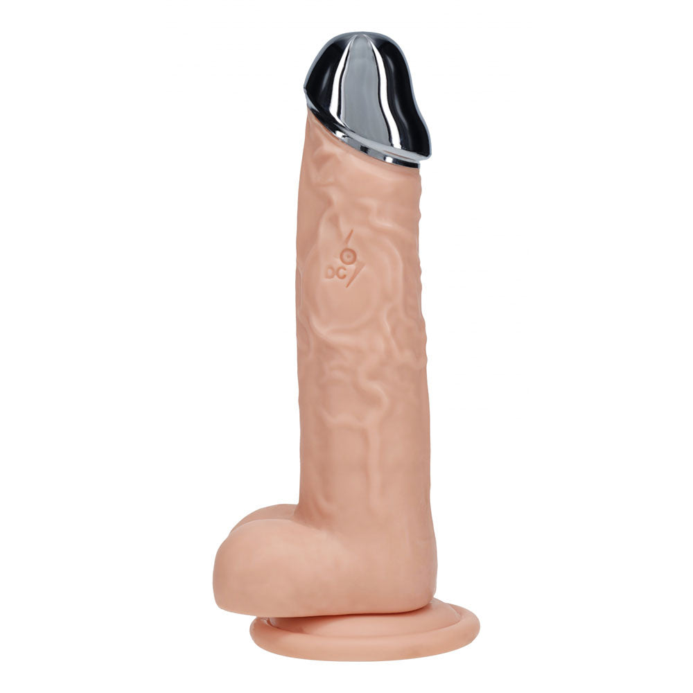 REALROCK Metal Head 8'' Rechargeable Dildo 22 cm USB Rechargeable Vibrating Dildo with Metal Head and Wireless Remote