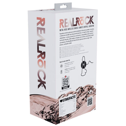 REALROCK Metal Head 8'' Rechargeable Dildo - Tan 22 cm USB Rechargeable Vibrating Dildo with Metal Head and Wireless Remote