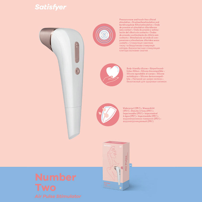 Satisfyer Number 2 Clitoral Stimulator - White Touch-Free Pleasure Device