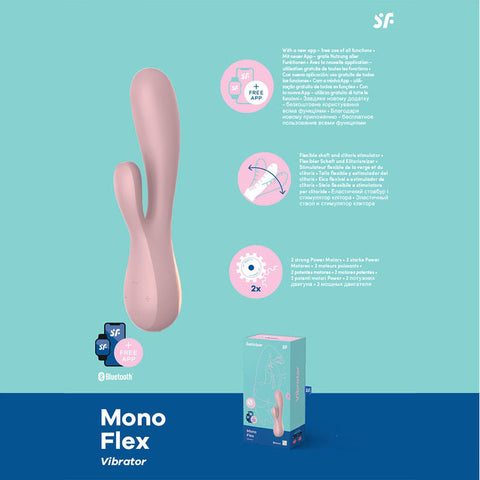 Satisfyer Mono Flex - Mauve App Controlled USB Rechargeable Rabbit Vibrator - Image 1