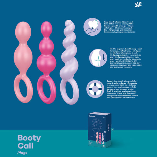Satisfyer Booty Call Butt Plug Set - Coloured Butt Plugs - Set of 3