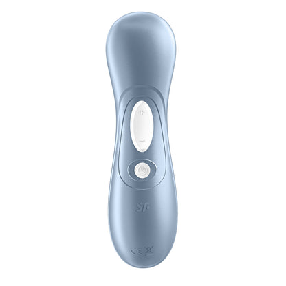 Blue digital thermometer on a white background