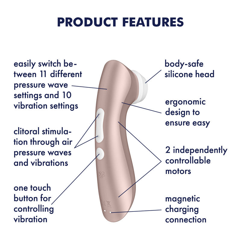 Satisfyer Pro 2+ Rose Gold Clitoral Stimulator with Vibration