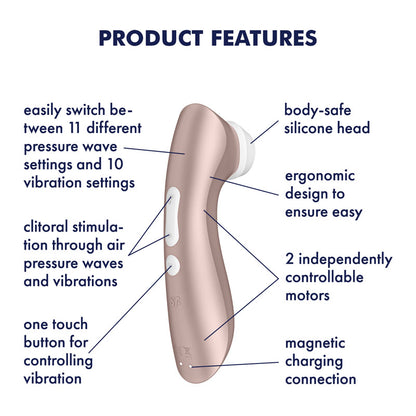 Satisfyer Pro 2+ Rose Gold Clitoral Stimulator with Vibration