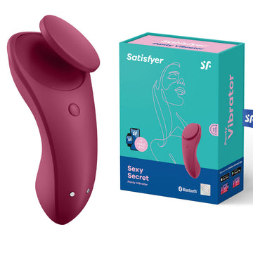 Pink Satisfyer product with packaging on a white background