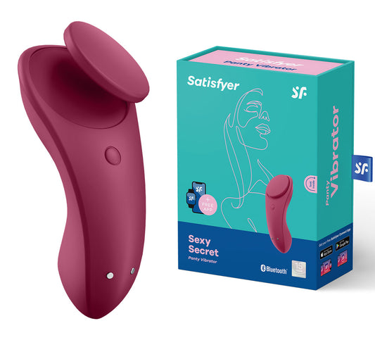 Pink Satisfyer product with packaging on a white background