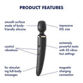 Satisfyer Wand-er Woman Black USB Rechargeable Massager Wand for Ultimate Relaxation
