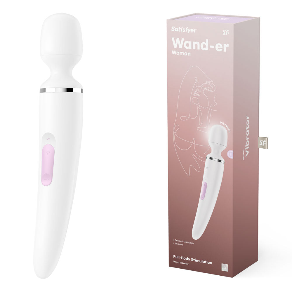 Satisfyer Wand-er Woman USB Rechargeable Massager Wand for Ultimate Relaxation - White