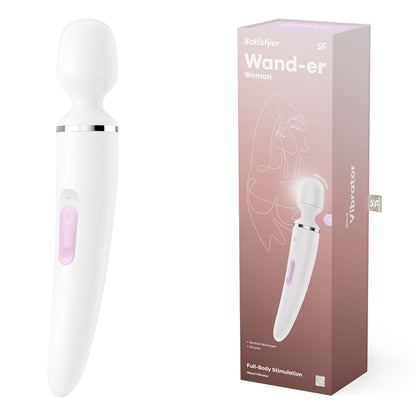 Satisfyer Wand-er Woman USB Rechargeable Massager Wand for Ultimate Relaxation - White