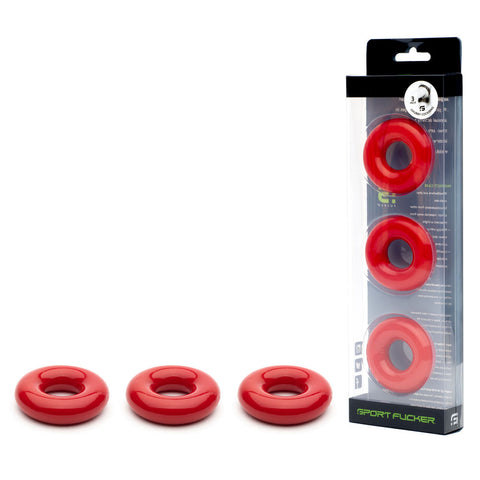 Sport Fucker Rubber Cockring - Red Cock Ring - Image 1