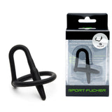 Sport Fucker Cock Plug - Black Cock Ring with Urethral Sound - Image 1
