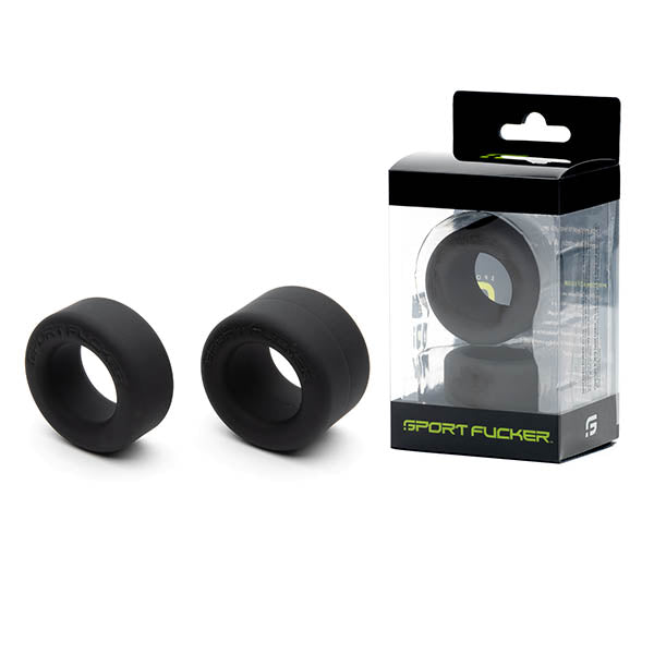 Sport Fucker Nutt Job Set - Black Cock Rings - Set of 2 - Image 1