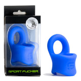 Sport Fucker Baller Ring - Blue Liquid Silicone Cock Ring with Ball Stretcher - Image 1