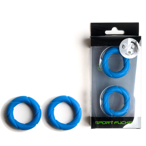 Sport Fucker Ready Rings - Blue Cock Rings - 2 Pack - Image 1