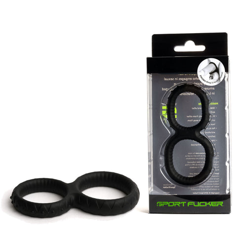 Sport Fucker Enigma Ring - Black Cock & Ball Ring - Image 1