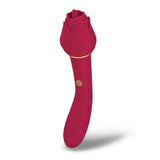 Secret Kisses ROSEGASM LINGO - Rose Red 20.3 cm Dual Vibrator & Flicking Stimulator - Image 2