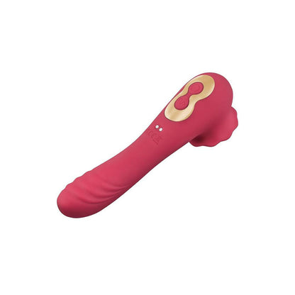 Secret Kisses ROSEGASM ROSE QUAKE - Red Dual Ended Tapping Vibrator