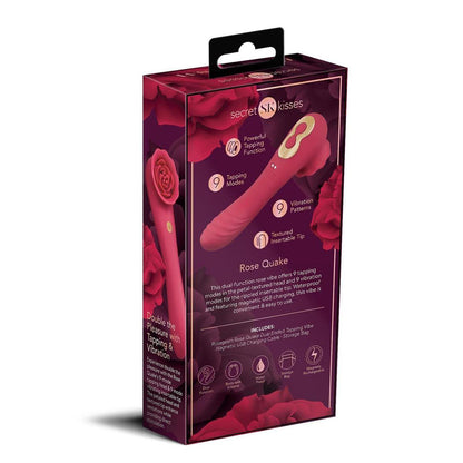 Secret Kisses ROSEGASM ROSE QUAKE - Red Dual Ended Tapping Vibrator