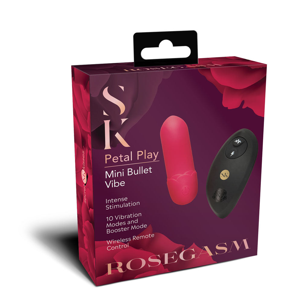 Secret Kisses ROSEGASM Petal Play Mini Bullet Vibe - Red 7.5 cm Bullet