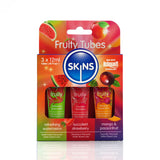 Skins Fruity Tubes - Watermelon, Strawberry, & Mango & Passionfruit Flavoured Lubricants - 12 ml Bottles - Image 1