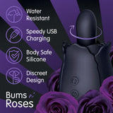 Skins Rose Buddies - The Bums N Roses - Black USB Rechargeable Anal Rimming Stimulator - Image 3