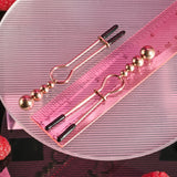 Selopa BEADED NIPPLE CLAMPS - Rose Gold - Rose Gold Nipple Clamps - Set of 2 - Image 2